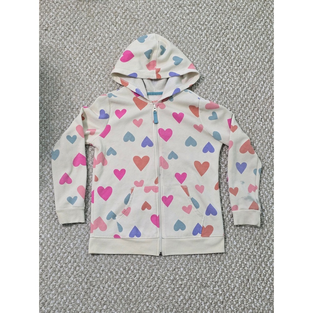 Hearts Cute Boho Cozy Colorful Full Zip Hoodie Sweater‎ Cat & Jack Girls L 10/12